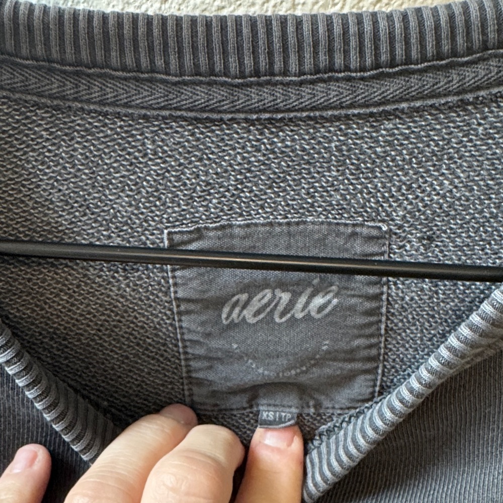 Aerie, Black Lace Detail Sweatshirt - Picture 3 of 4